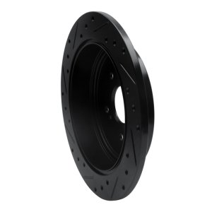 Acura MDX Brake Rotor (1) - Rear Right - R1 Concepts - Drilled & Slotted - Black - `01-`08